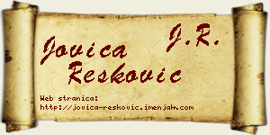 Jovica Resković vizit kartica